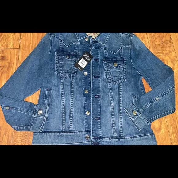 New True Religion Jean Jacket Jimmy SN Trucker Jacket Denim Jacket Size M